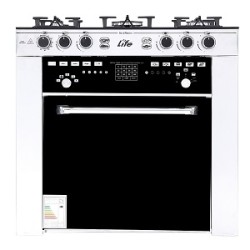 اجاق طرح فر لایف مدل ۵۲۱ سفید صفحه شیشه