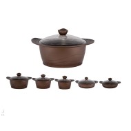 سرویس قابلمه چدن 8 پارچه بلانتون مدل GC8301 - رنگ نسکافه ای